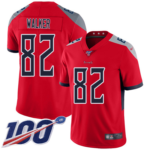 Tennessee Titans Limited Red Men Delanie Walker Jersey NFL Football #82 100th Season Inverted Legend->youth nfl jersey->Youth Jersey